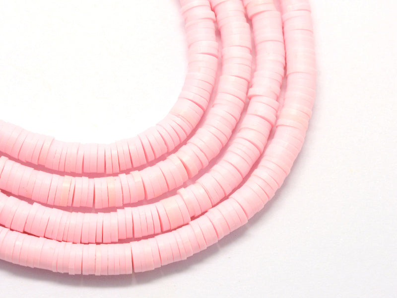 achat Boite de perles rondelles heishi 6 mm - Rose pâle