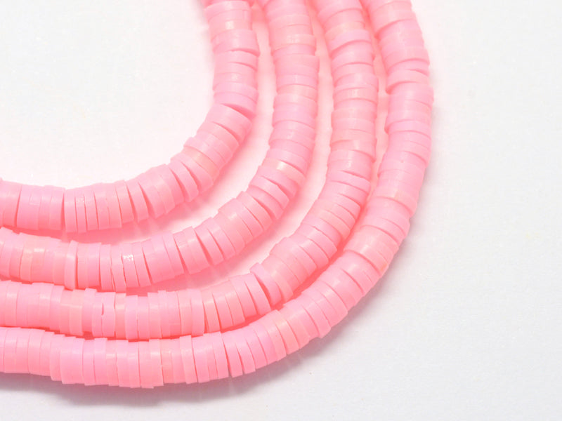 achat Boite de perles rondelles heishi 6 mm - Rose pastel