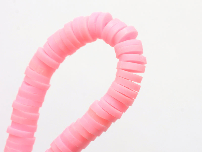 achat Boite de perles rondelles heishi 6 mm - Rose pastel