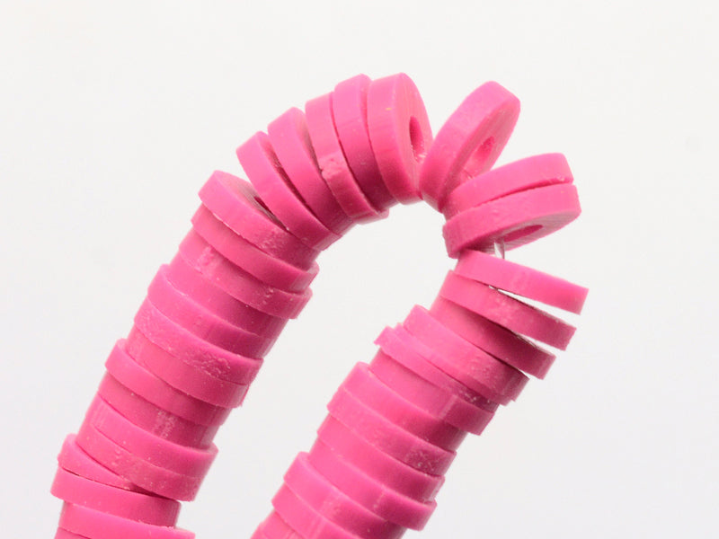 achat Boite de perles rondelles heishi 6 mm - Rose camélia