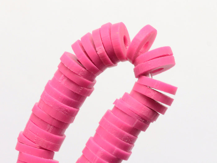 Achat Boite de perles rondelles heishi 6 mm - Rose camélia