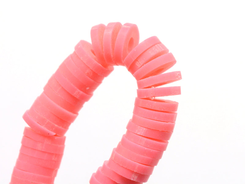Achat Boite de perles rondelles heishi 6 mm - rose corail