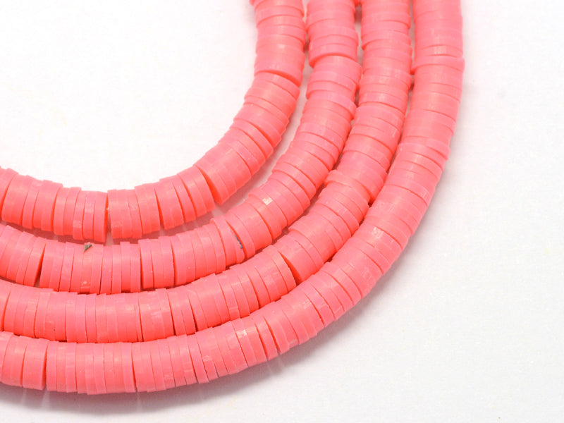 achat Boite de perles rondelles heishi 6 mm - rose corail