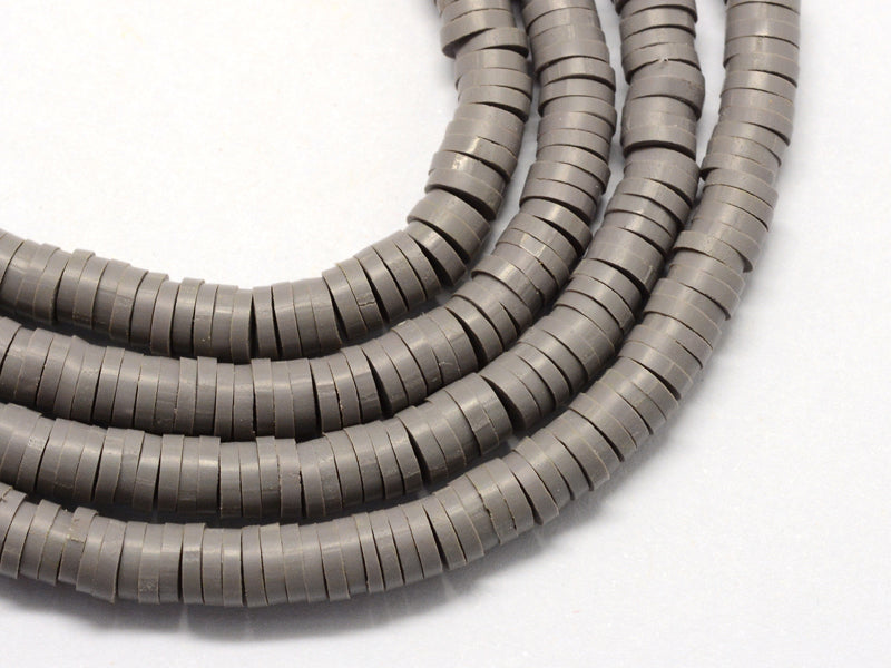 achat Boite de perles rondelles heishi 6 mm - gris acier