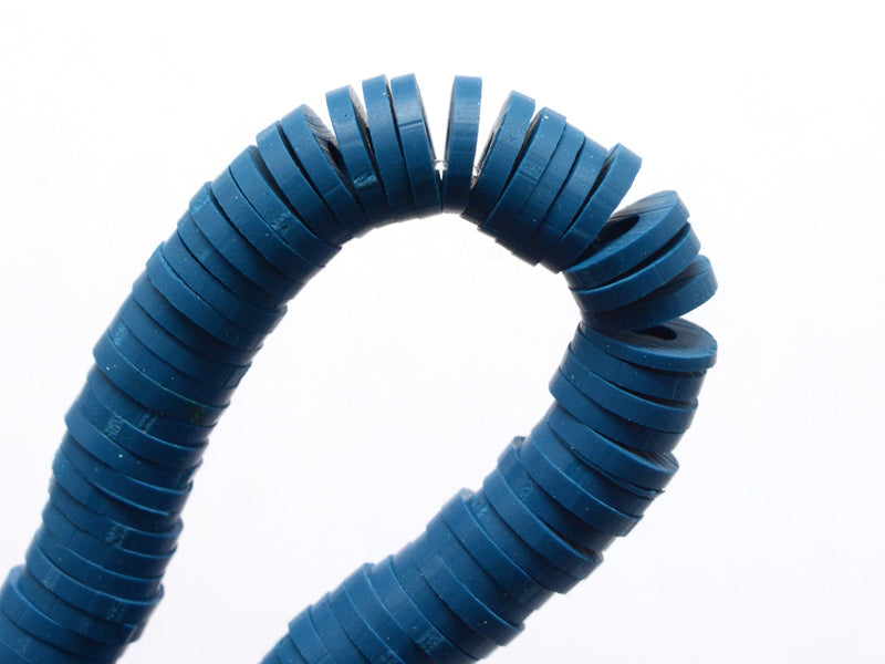 achat Boite de perles rondelles heishi 6 mm - bleu acier