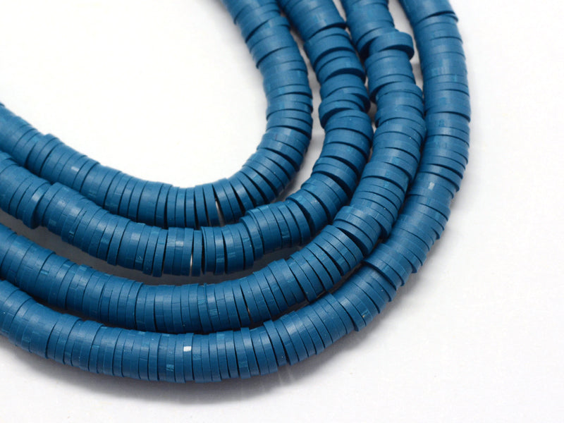 achat Boite de perles rondelles heishi 6 mm - bleu acier
