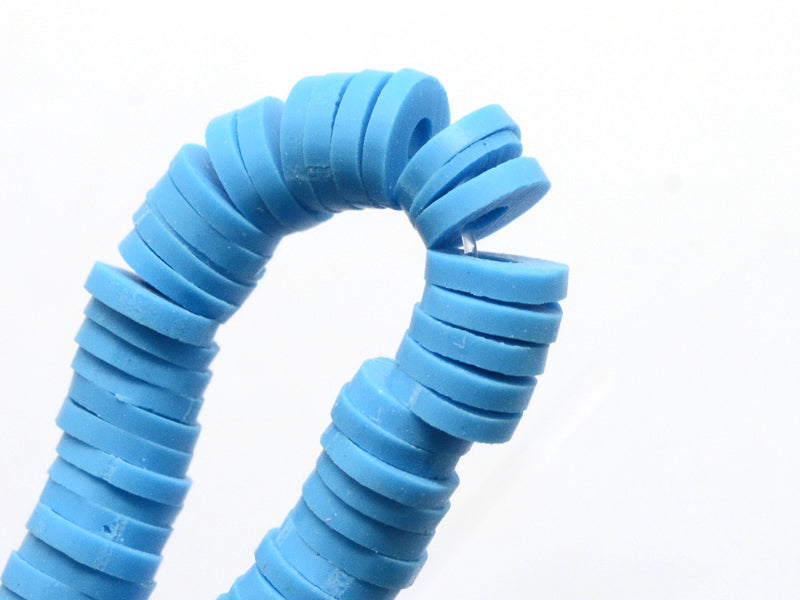 achat Boite de perles rondelles heishi 6 mm - bleu céruléen