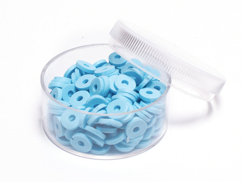 Achat Boite de perles rondelles heishi 6 mm - bleu clair