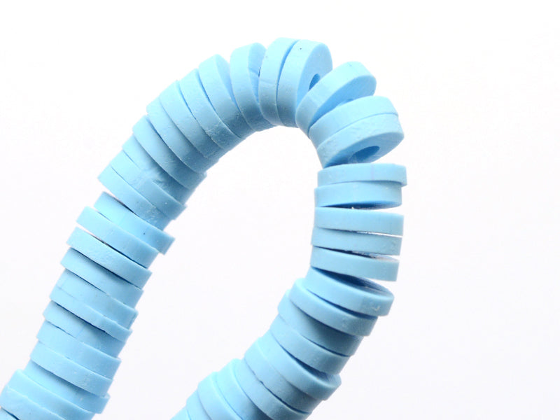 achat Boite de perles rondelles heishi 6 mm - bleu clair