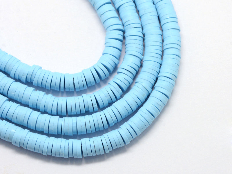 achat Boite de perles rondelles heishi 6 mm - bleu clair