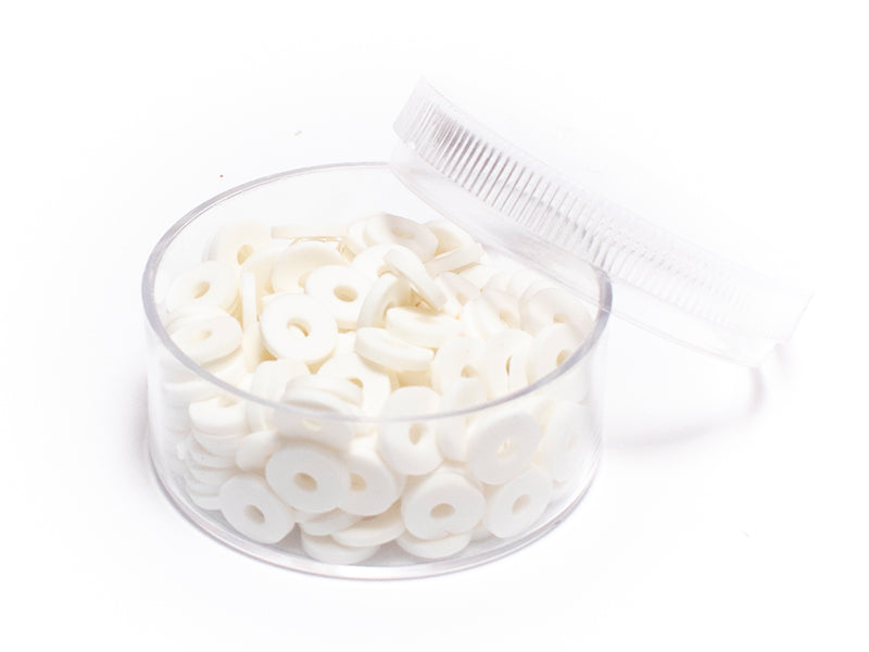 Achat Boite de perles rondelles heishi 6 mm - blanc