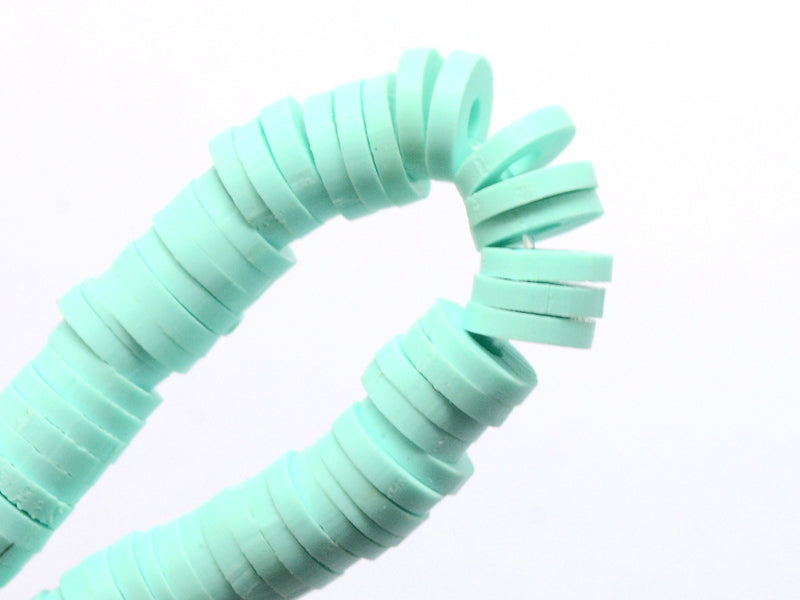 Achat Boite de perles rondelles heishi 6 mm - bleu / vert d'eau