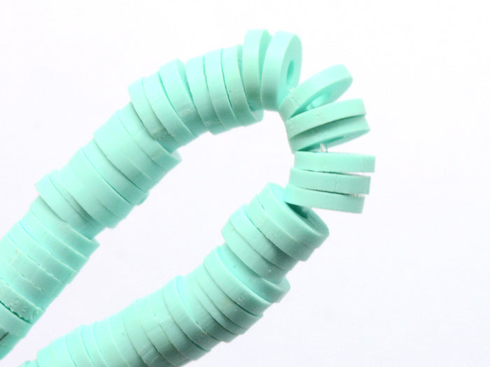 Achat Boite de perles rondelles heishi 6 mm - bleu / vert d'eau