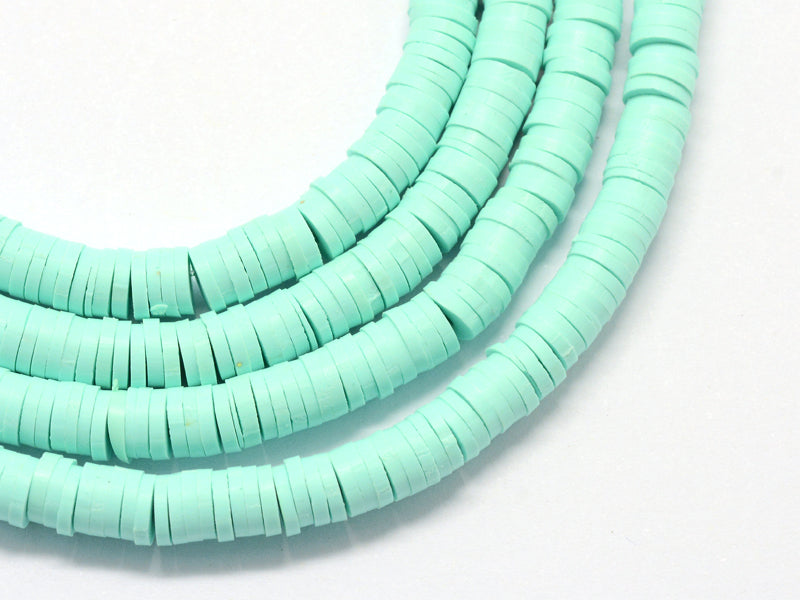 achat Boite de perles rondelles heishi 6 mm - bleu / vert d'eau