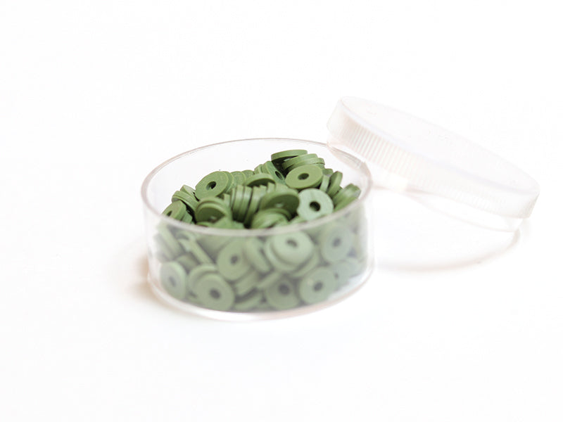 Achat Boite de perles rondelles heishi 6 mm - vert olive