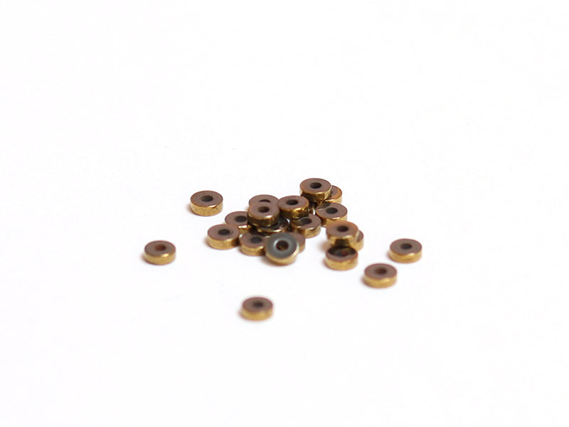 Achat Boite de 20 perles rondelles dorées antiques heishi en hématite - 3 mm