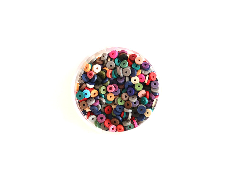 Achat Boite de perles rondelles heishi 3 mm - mix de couleurs naturelles