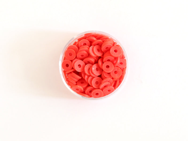 Achat Boite de perles rondelles heishi 6 mm - rouge