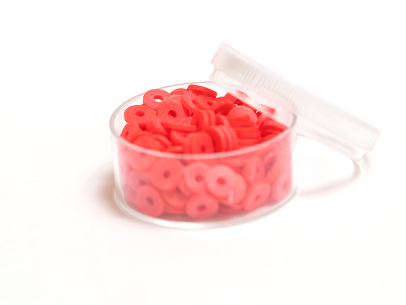 Achat Boite de perles rondelles heishi 6 mm - rouge