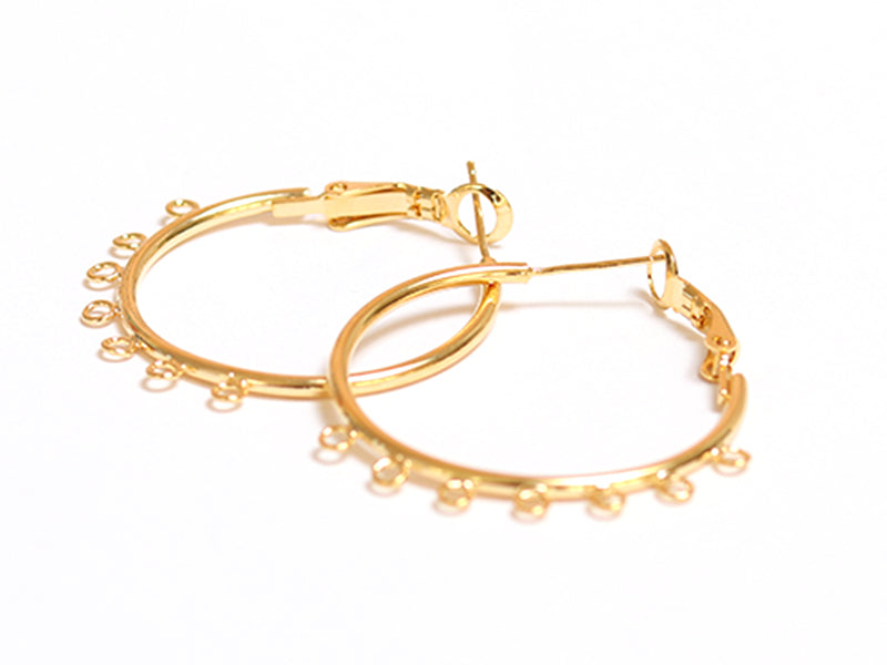 Achat Boucles d'oreilles créoles 30 mm -  dorées à l'or fin