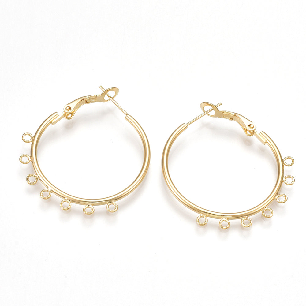 Achat Boucles d'oreilles créoles 30 mm -  dorées à l'or fin