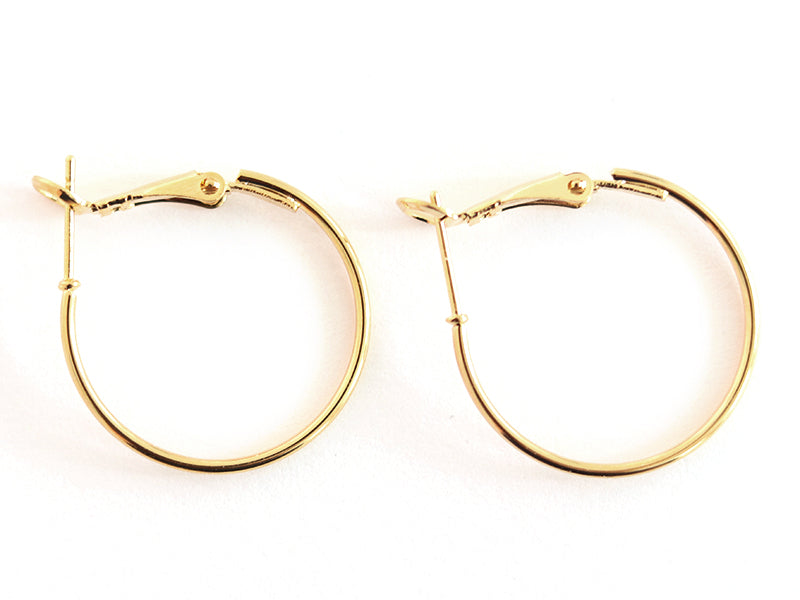 achat Paire boucles d'oreilles créoles 24 mm -  plaquées or fin 24K