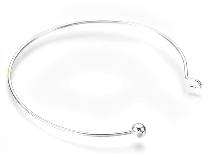Achat Support de bracelet rigide - bracelet torque / jonc - avec boule à dévisser - argenté