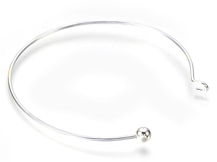 Achat Support de bracelet rigide - bracelet torque / jonc - avec boule à dévisser - argenté