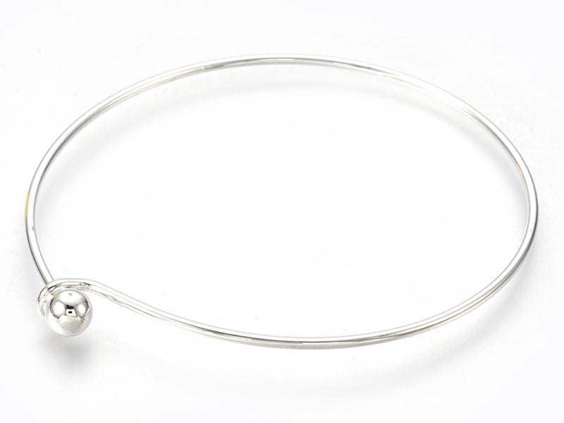 Achat Support de bracelet rigide - bracelet torque / jonc - avec boule à dévisser - argenté