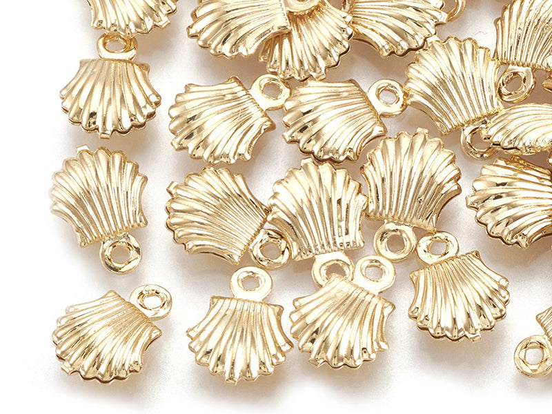 achat Breloque pendentif mini coquillage en laiton  doré à l'or fin 18K