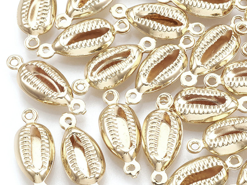 achat Breloque connecteur petit cauris - laiton doré à l'or fin 24K