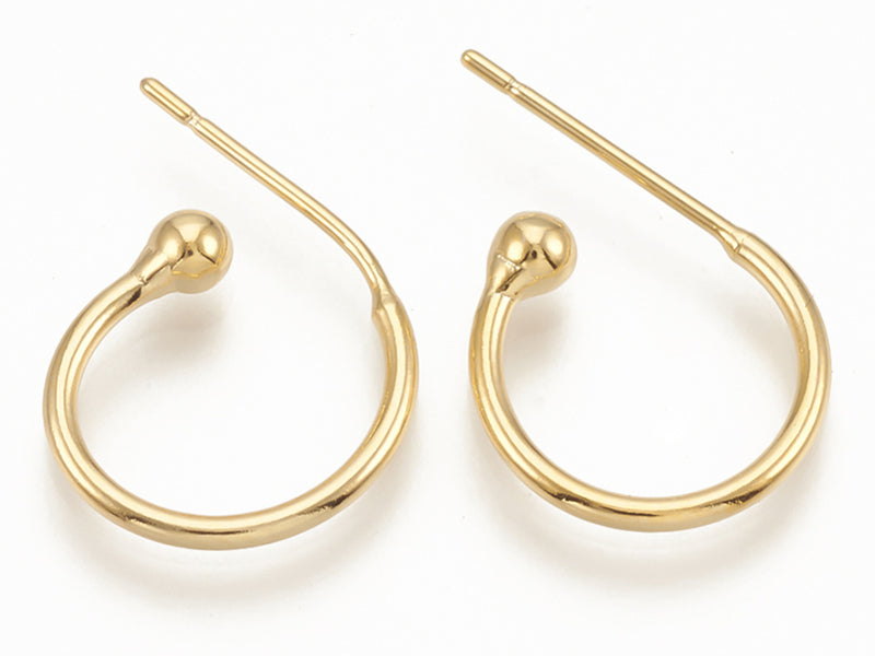 achat Créoles -15 mm -  laiton doré à l'or fin 24K