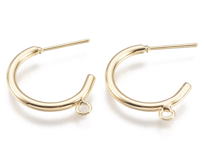 Achat Boucles créoles avec anneau  - diamètre 24 mm - laiton doré à l'or fin 24K