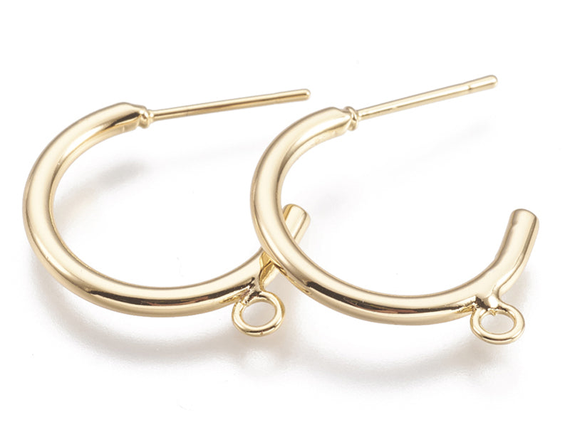 Achat Boucles créoles avec anneau  - diamètre 24 mm - laiton doré à l'or fin 24K