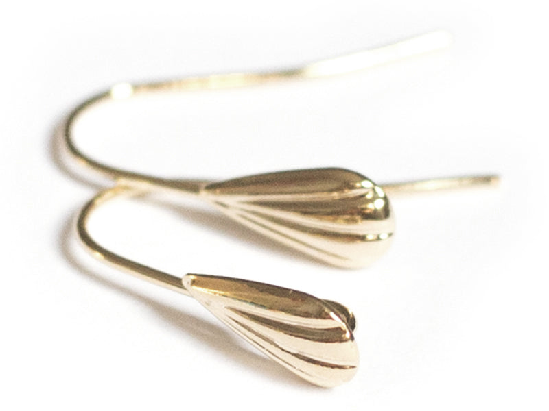 Achat Boucles d'oreilles pendantes avec coquillage - laiton doré à l'or fin 16K