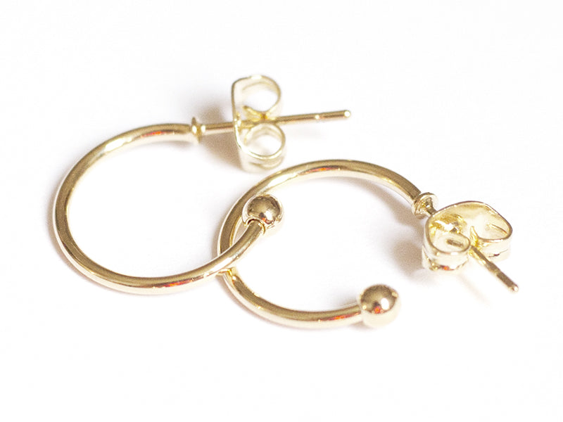 achat Créoles -15 mm -  laiton doré à l'or fin 24K