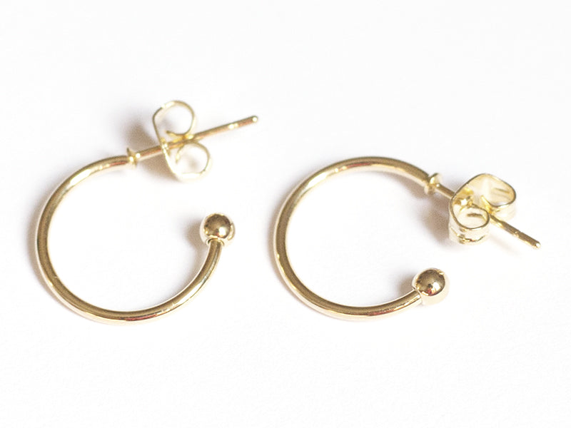 Achat Créoles -15 mm -  laiton doré à l'or fin 24K