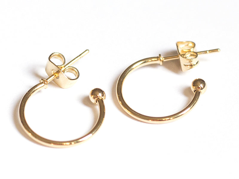 achat Créoles -15 mm -  laiton doré à l'or fin 24K