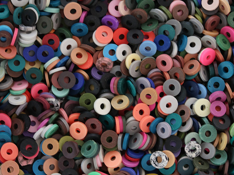 Achat Boite de perles rondelles heishi 6 mm - mix de couleurs naturelles