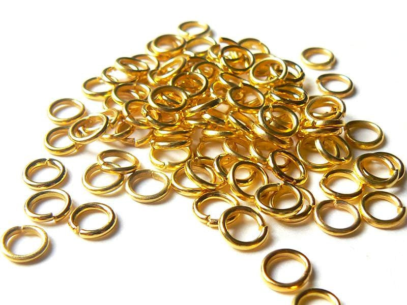 Achat 100 anneaux 6 mm dorés