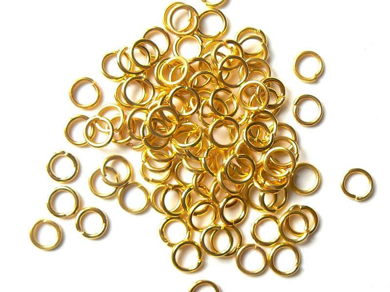 Achat 100 anneaux 6 mm dorés