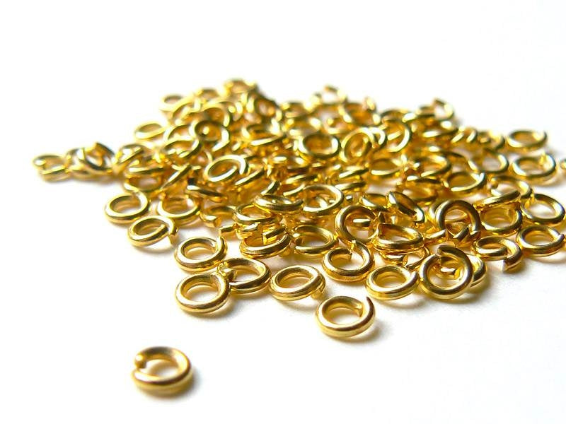 Achat 100 anneaux 3 mm dorés