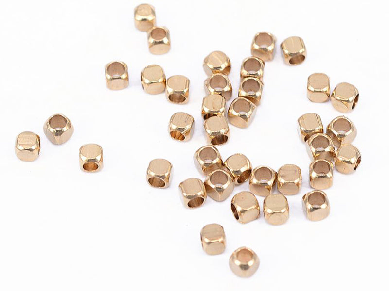 Achat 20 perles cubes aux bords arrondis - laiton sans placage - 2,5 mm