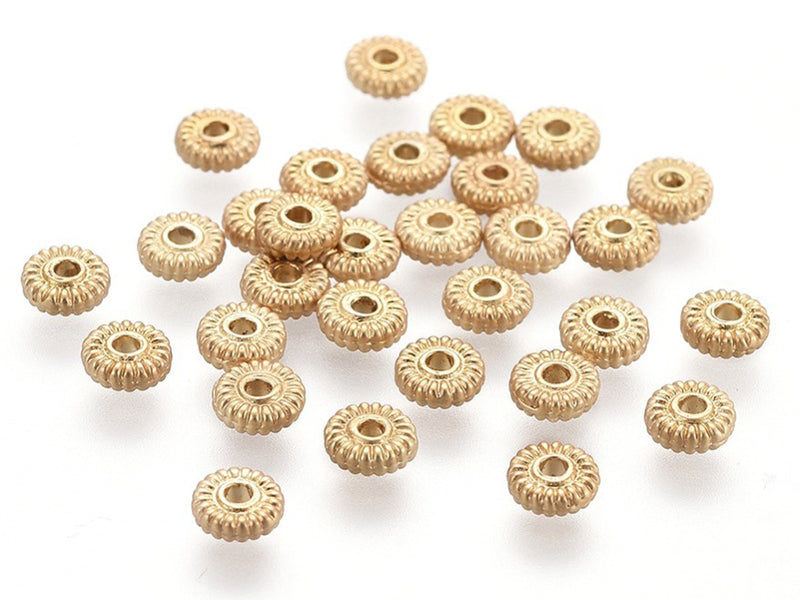 achat Perle rondelle ethnique - plaqué à l'or fin  mat - 5x1,5 mm