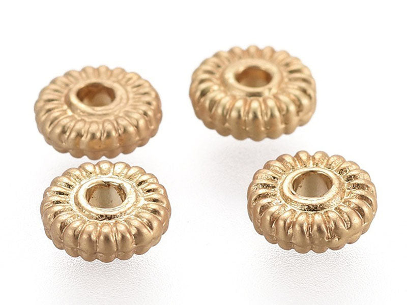 achat Perle rondelle ethnique - plaqué à l'or fin  mat - 5x1,5 mm