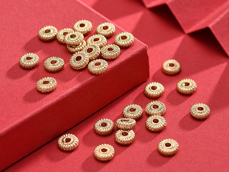 achat Perle rondelle ethnique - plaqué à l'or fin  mat - 5x1,5 mm