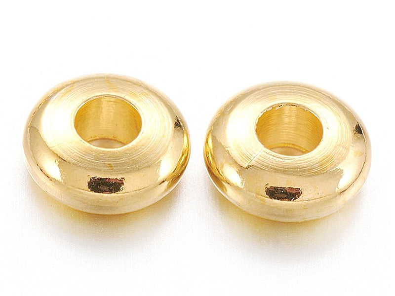 Achat 20 perles rondelles arrondies en laiton doré - 5 mm