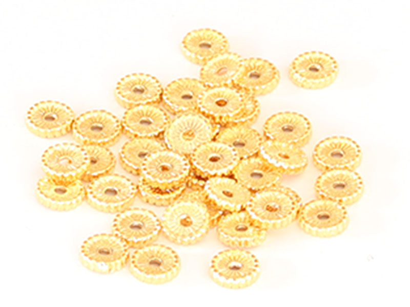achat Perle rondelle ethnique 7 x 1,5 mm - dorée à l'or fin