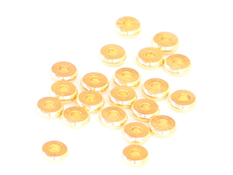 Achat 20 perles rondelles heishi arrondies en laiton doré - 6x2 mm