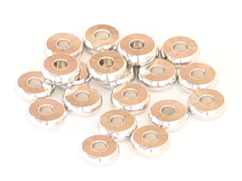Achat 20 perles rondelles heishi arrondies argentées - 6x2 mm